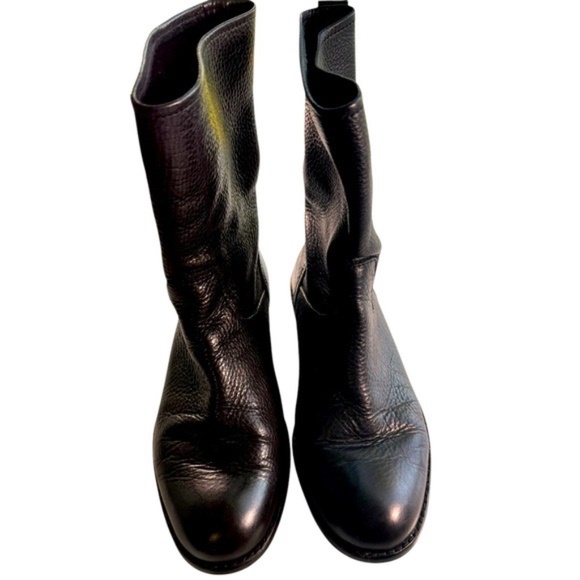 Vintage Coach Black Callan Boot Pebble Leather Size 8.5 — NEW SOLE/HEEL — EUC - Picture 2 of 8